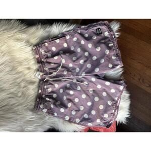 Urban Outfitters Weathered Purple Polka  Dot Swim Trunks - Men's Beach Shorts